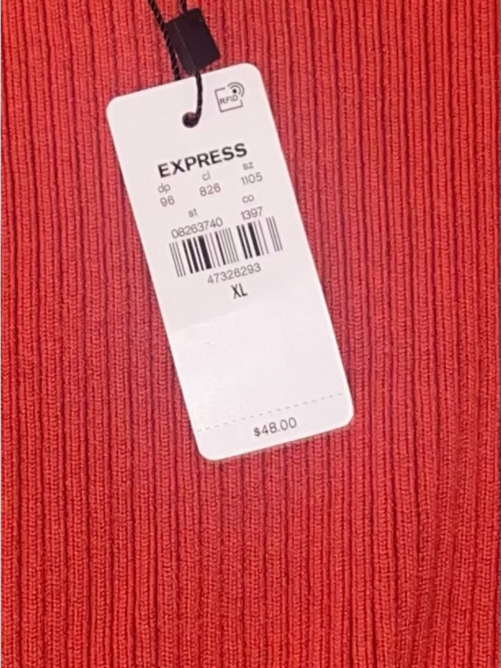 Express Red and tan Ribbed Knit Tube Top with Tags - Picture 10 of 16